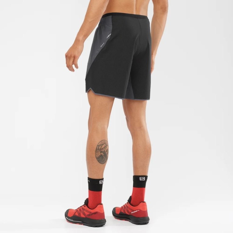 Dark Grey / Black Salomon Sense Aero 7'' Men's Shorts | IE NM0976